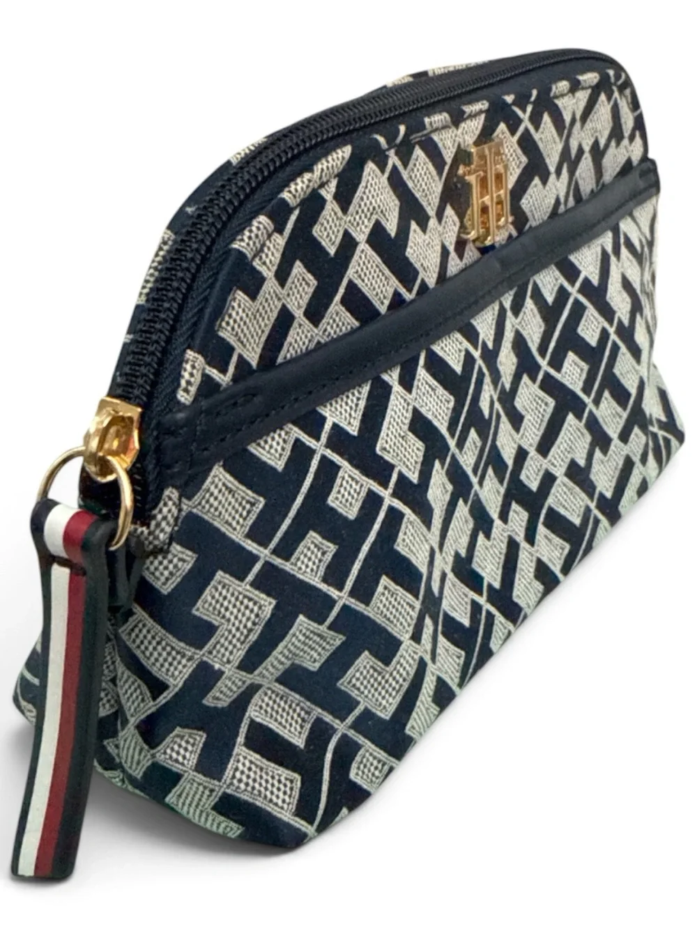 Tommy Hilfiger Navy & White Monogram Cosmetic Case